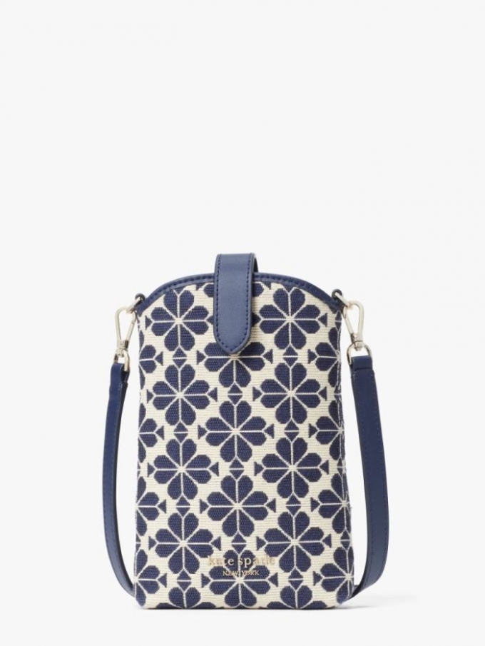 Kate Spade Women's Blue Multicolor Spade Flower Jacquard North South Crossbody | Online Sale