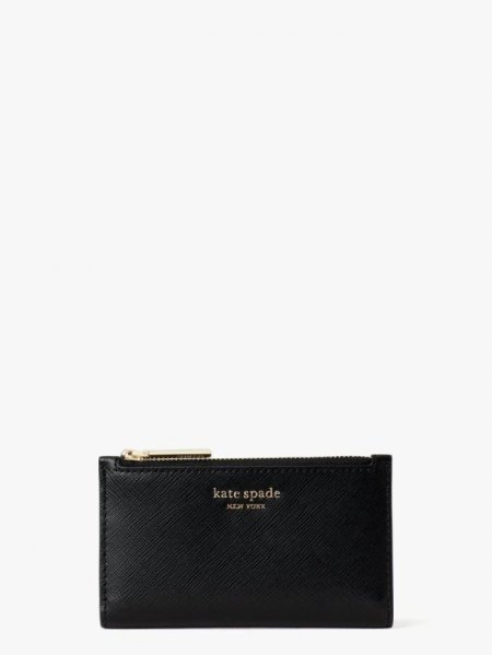 Kate Spade Women's Black Spencer Small Slim Bifold Wallet | New Arrivals