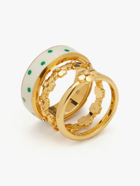 Kate Spade Women's Sun Dot Heritage Spade Flower Stacked Ring Set | Special Offer