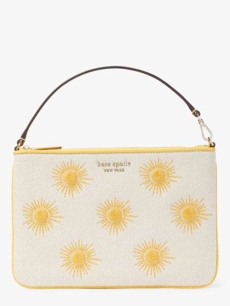 Kate Spade Women's Morning Light Multi Sunkiss Embroidered Canvas Sun Pouch Wristlet | Free Shipping