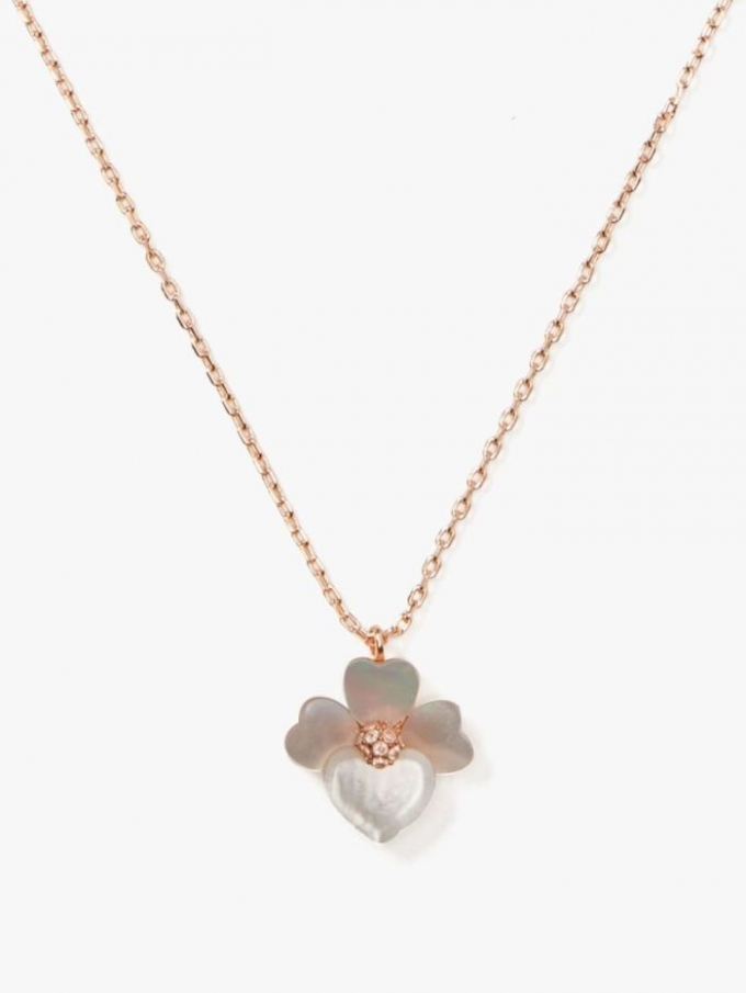 Kate Spade Women's Cream Multi/Rose Gold Precious Pansy Mini Pendant | Special Offer