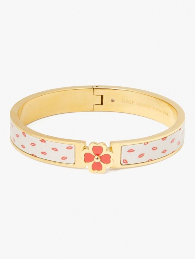 Kate Spade Women's Cream Kisses Heritage Spade Flower Hinged Bangle | Special Offer