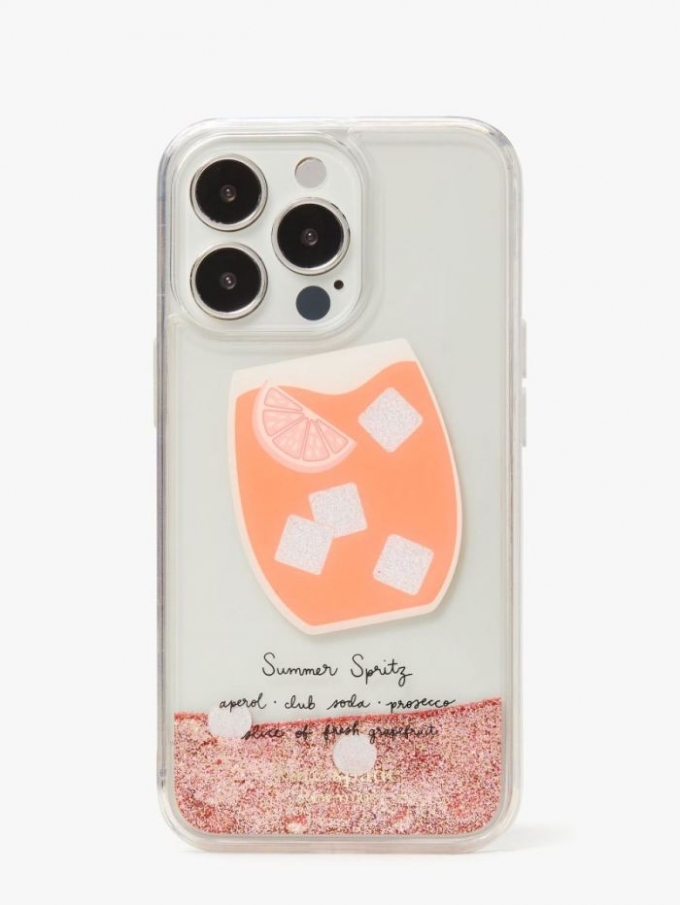 Kate Spade Women's Peach Multi. Campari Liquid Glitter Iphone 13 Pro Case | Online Sale