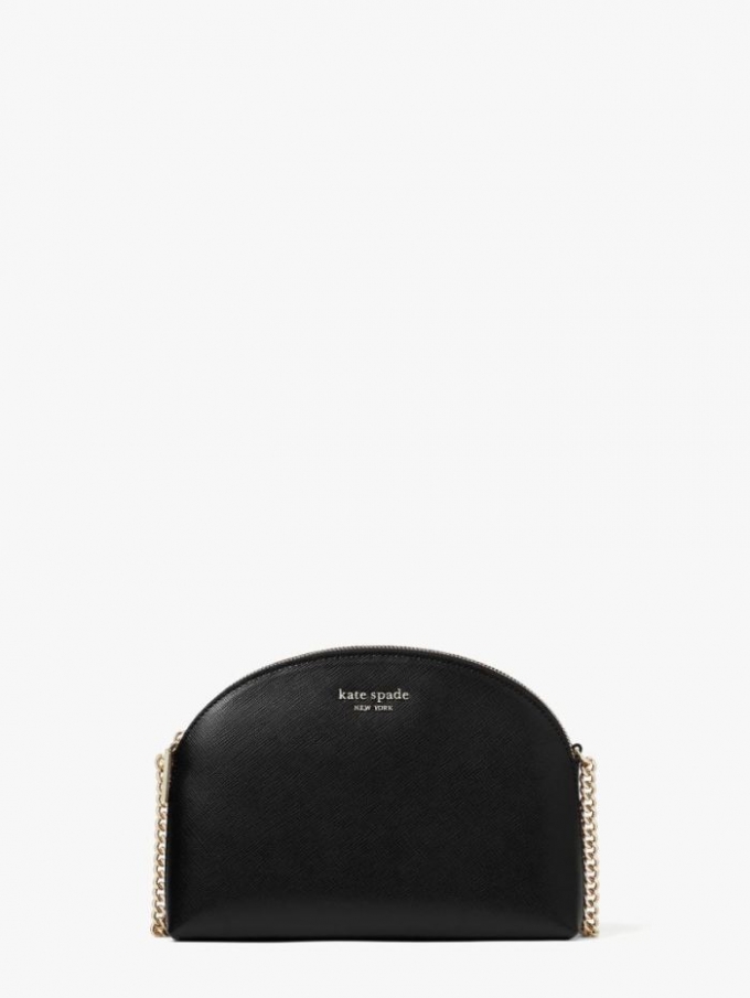 Kate Spade Women's Black Spencer Double-Zip Dome Crossbody | Ireland Outlet