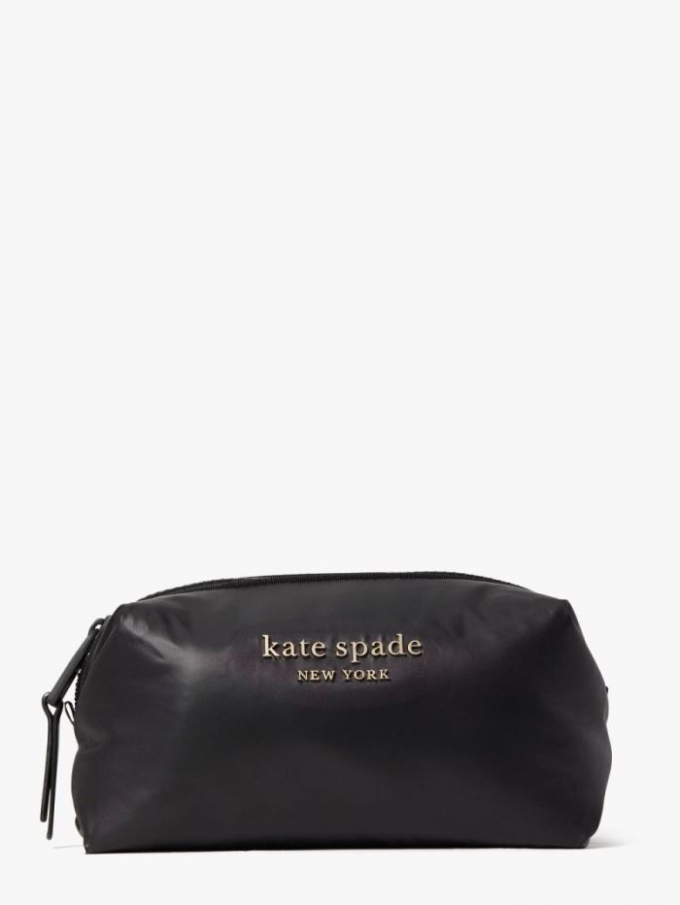 Kate Spade Women's Black Everything Puffy Medium Cosmetic Case | Online Sale