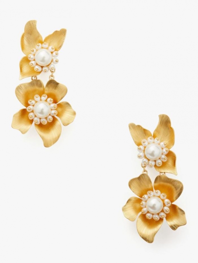 Kate Spade Women's White Multi Flora Statement Earrings | Special Offer