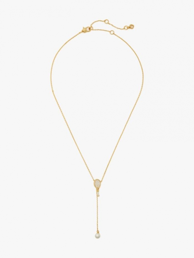 Kate Spade Women's Cream Multi Queen Of The Court Tennis Lariat Necklace | Special Offer