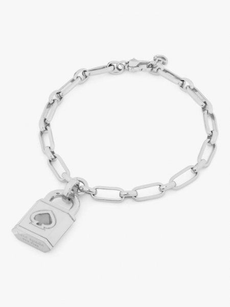 Kate Spade Women's Silver Lock And Spade Charm Bracelet | Special Offer