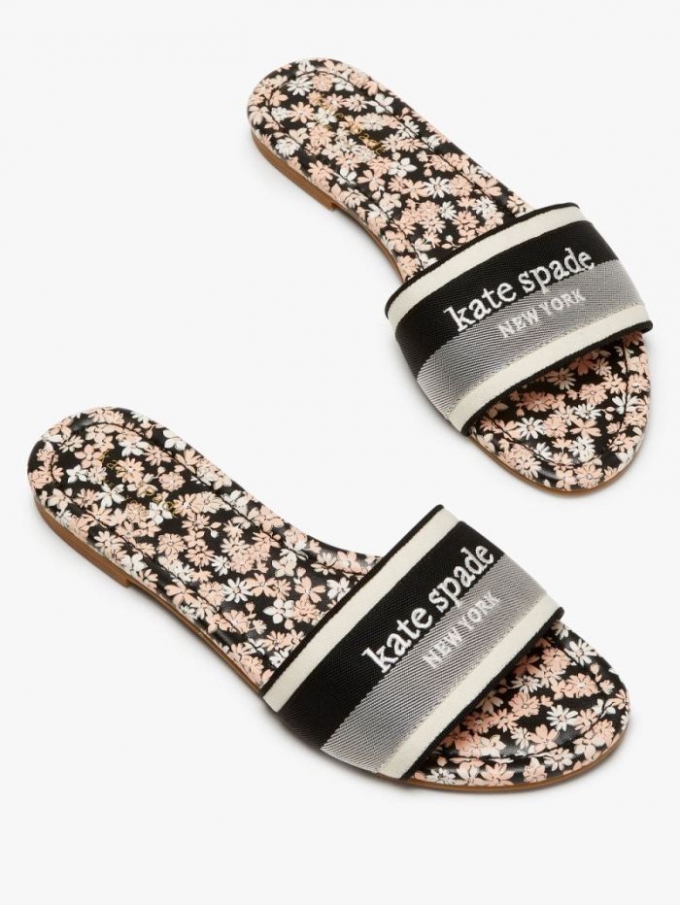 Kate Spade Women's Parch / Black Meadow Slide Sandals | Online Sale