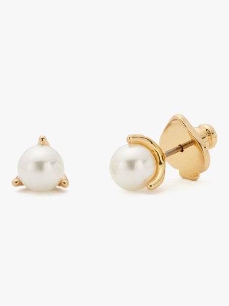 Kate Spade Women's Cream/Gold Mini Trio Prong Studs | Free Shipping