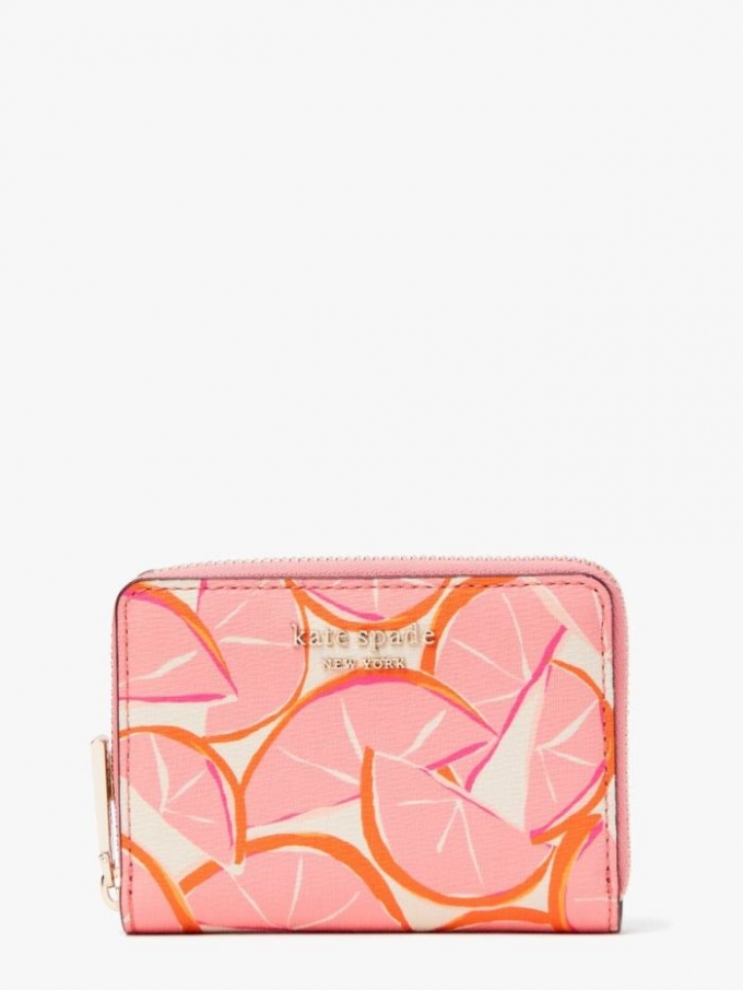 Kate Spade Women's Pink Multi. Spencer Grapefruit Zip Card Case | Free Shipping