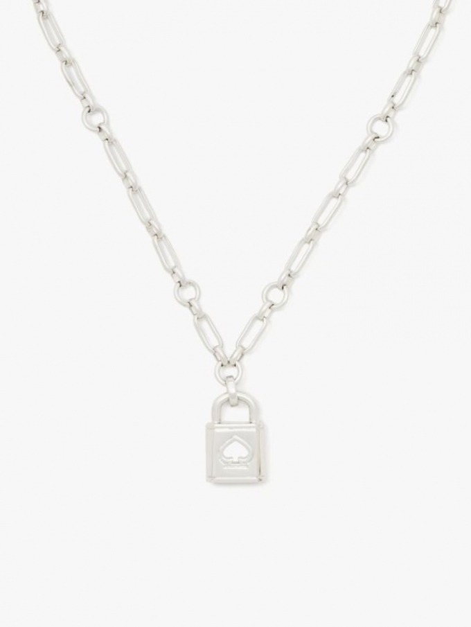 Kate Spade Women's Silver Lock And Spade Pendant | Special Offer