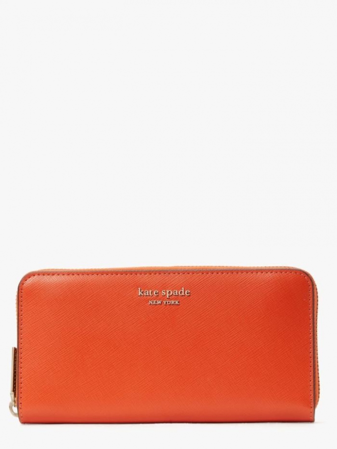 Kate Spade Women's Dried Apricot Spencer Zip-Around Continental Wallet | New Arrivals