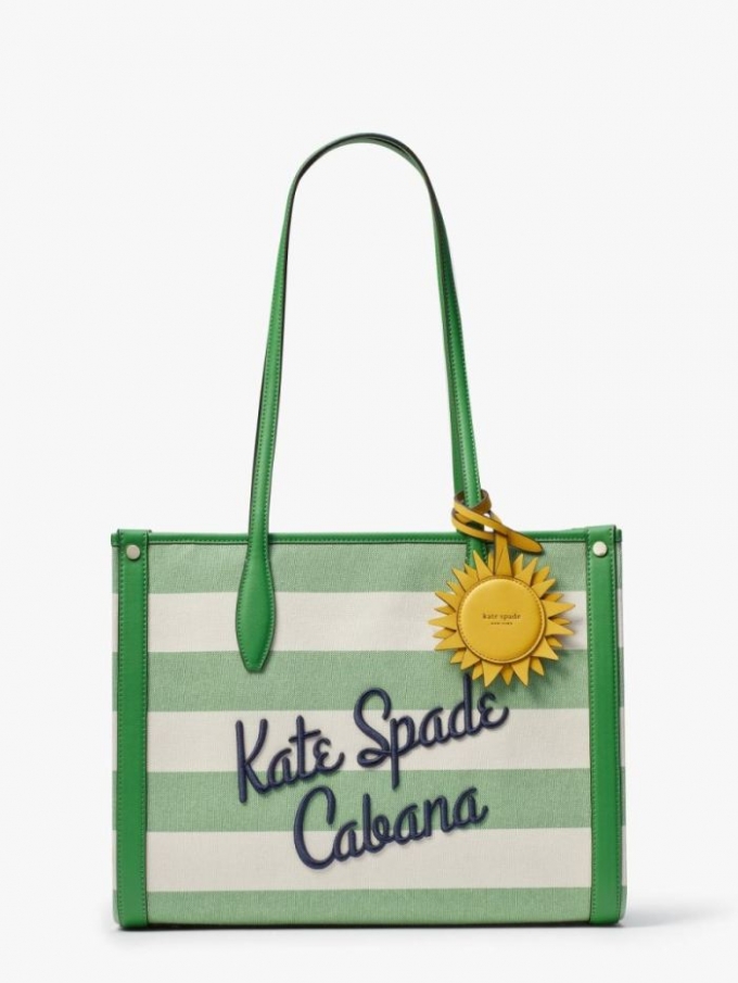 Kate Spade Women's Green Multi. Market Cabana Canvas Medium Tote | Ireland Outlet