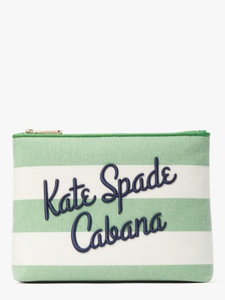 Kate Spade Women's Green Multi. Cabana Canvas Pouch | Free Shipping